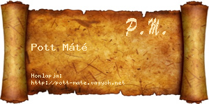 Pott Máté névjegykártya
